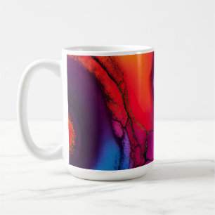 Caneca De Café Abstrato de Aquarelas - Arte Maximalista