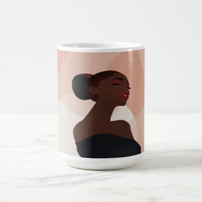Caneca De Café Abstrato de Arte de Mulher Negra (Centro)