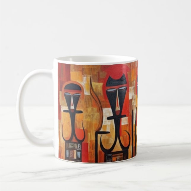 Caneca De Café Abstrato de arte etíope, Arte africana (Esquerda)