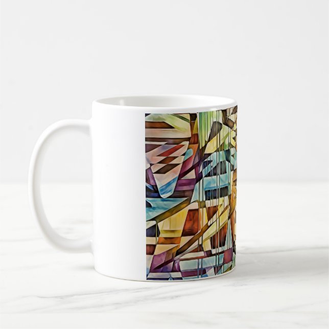 Caneca De Café Abstrato de arte geométrica (Esquerda)