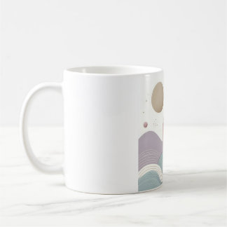 Caneca De Café Abstrato de Arte Minimalista - Soft Pastel Motivat