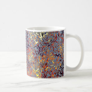 Caneca De Café Abstrato de arte moderna - Amarelo vermelho