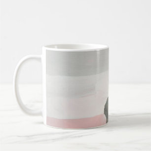 Caneca De Café Abstrato de arte moderna. Pintura rosa, gra