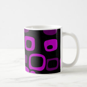 Caneca De Café Abstrato de Arte Negra, Roxa, Violeta