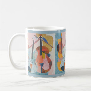 Caneca De Café Abstrato de Bass Duplo Colorido