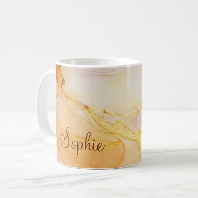 Caneca De Café Abstrato de Boho Personalizado (Frente Esquerda)