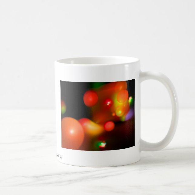 CANECA DE CAFÉ ABSTRATO DE BOLHAS QUÂNTICAS AMARELAS VERMELHAS LA (Direita)