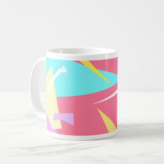 Caneca De Café Abstrato de Cores de Pastel de Vibes Positivas (Frente Esquerda)