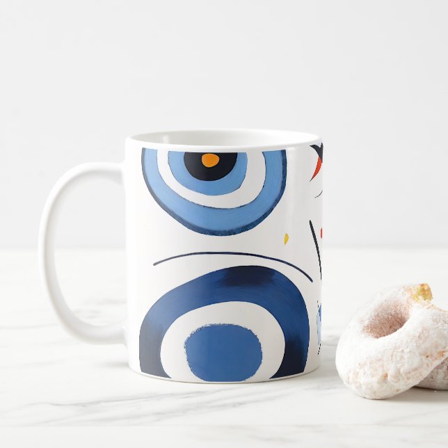 Caneca De Café Abstrato de Dança de Dimensão Circular (Com Donut)