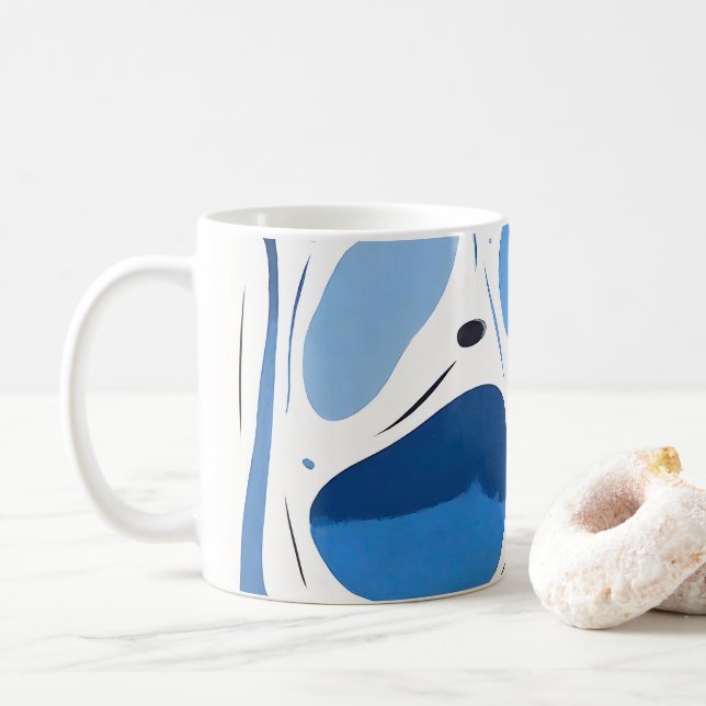 Caneca De Café Abstrato de Espelhamento Circular (Com Donut)