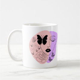 Caneca De Café Abstrato de face mínima Bolsa de compra reutilizáv