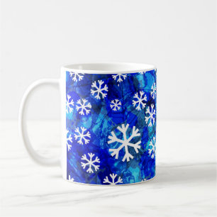 Caneca De Café Abstrato de Floco de Neve: Padrão Sem Olho Vintage