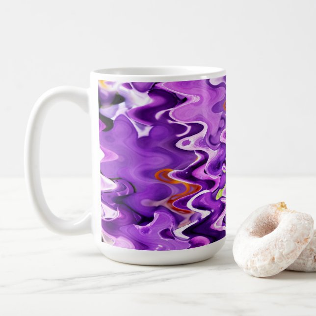 CANECA DE CAFÉ ABSTRATO DE FLORES ROPAS (Com Donut)
