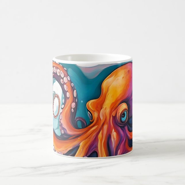 Caneca De Café Abstrato de Fluid Art Octopus (Centro)