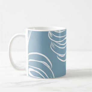 Caneca De Café Abstrato de Folha Tropical: Verde sem costura.