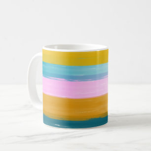 Caneca De Café Abstrato de Forma Simples, Grelha de Mola a Rosa