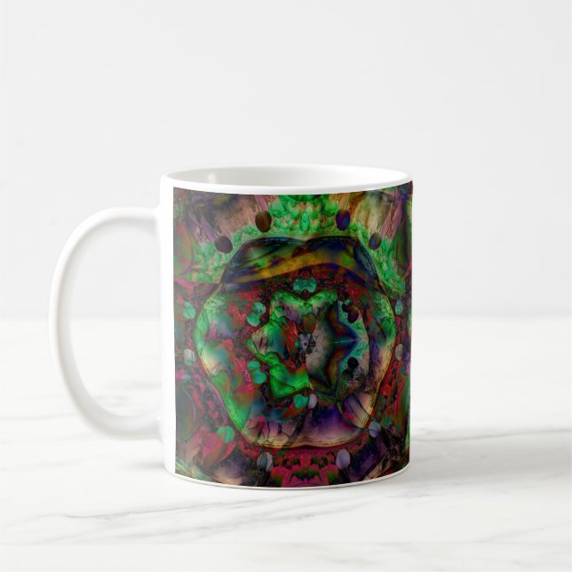 Caneca De Café Abstrato de Intermitência de Flor bonito (Esquerda)