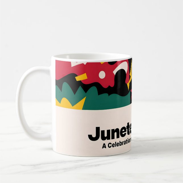 Caneca De Café Abstrato de Junta Celebração da Liberdade Design (Esquerda)