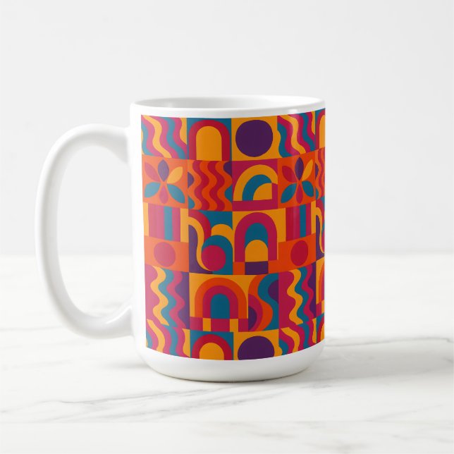 Caneca De Café Abstrato de Lama - Padrão retrorreflector vibrante (Esquerda)