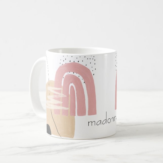 Caneca De Café Abstrato de Lâmpada Rosa Personalizada Forma Mug (Frente Esquerda)