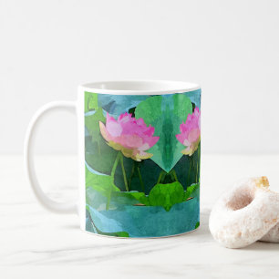 Caneca De Café Abstrato de Lotus Rosa Mug