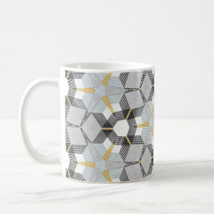 Caneca De Café Abstrato de marinheiros geométricos quadrados hex