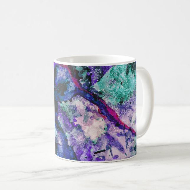 Caneca De Café Abstrato de mármore de cristal fluorado (Frente Esquerda)