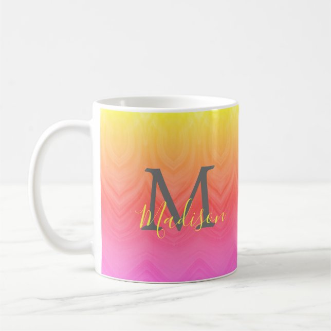 Caneca De Café Abstrato de Monograma bonito Mug de Café (Esquerda)