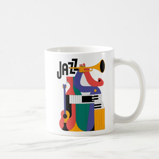 Caneca De Café abstrato de música (Direita)