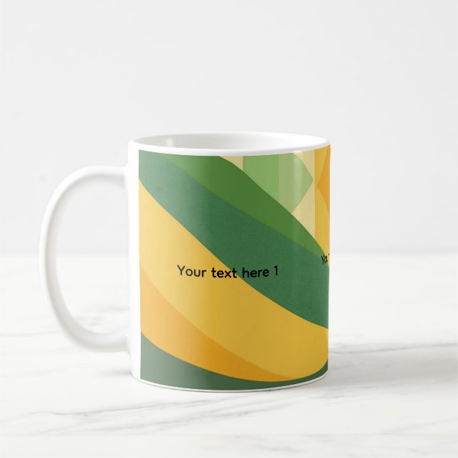 Caneca De Café Abstrato de onda verde personalizável (Esquerda)