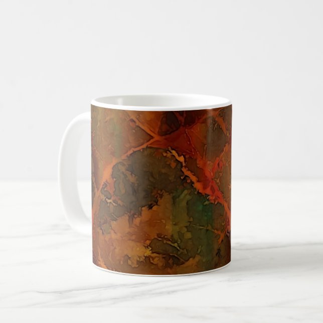 Caneca De Café Abstrato de outono Profundo (Frente Esquerda)