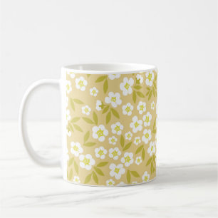 Caneca De Café Abstrato de padrão de colheita sem costura. Fluxo