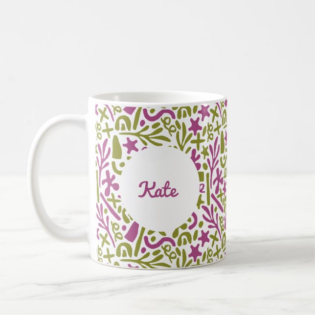 Caneca De Café Abstrato de pastel fofo personalizado (Esquerda)