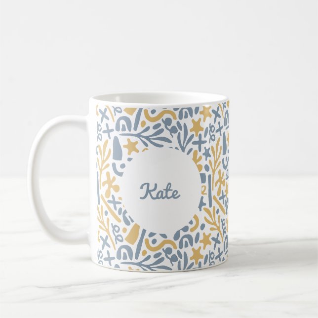 Caneca De Café Abstrato de pastel fofo personalizado (Esquerda)