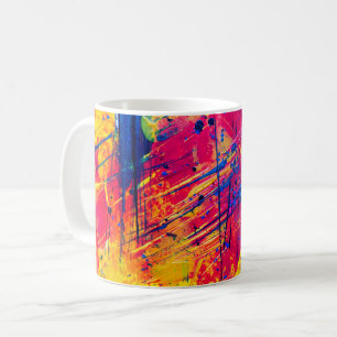 Caneca De Café Abstrato de pintura colorida brilhante