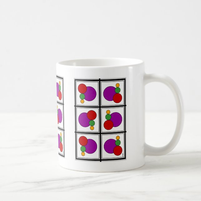 Caneca De Café Abstrato de quadrados e círculos (Direita)