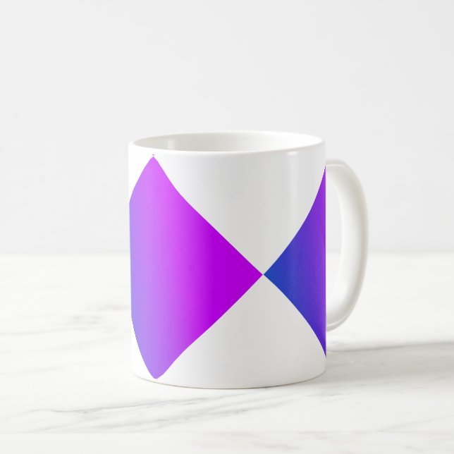 Caneca De Café Abstrato de quadrados geométricos de azul violeta  (Frente Esquerda)