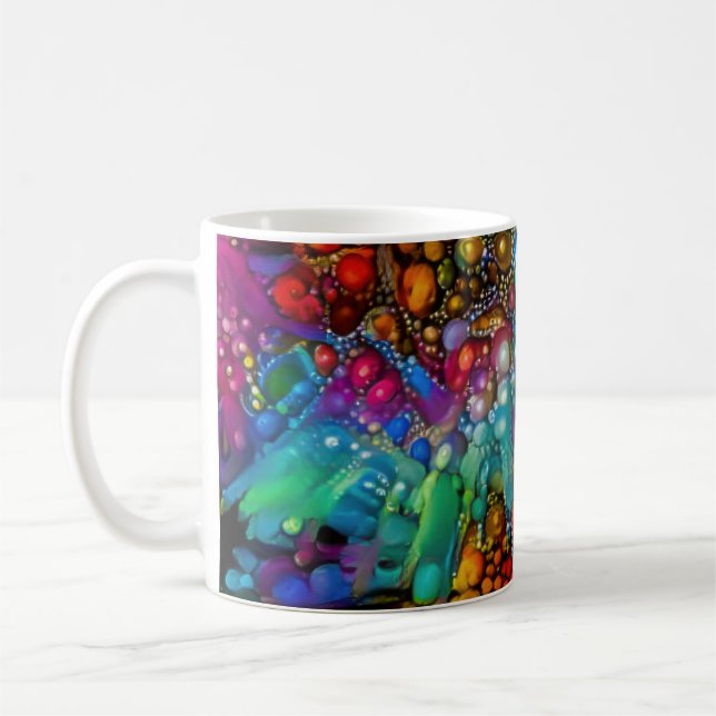 Caneca De Café Abstrato de Queimaduras Psicodélicas (Esquerda)
