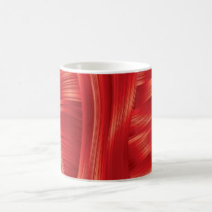 Caneca De Café Abstrato de Textura Muscular Vermelha Dinâmica