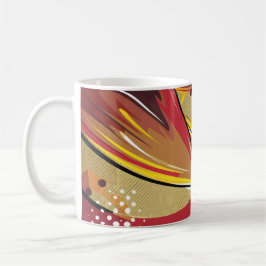 Caneca De Café Abstrato dinâmico em tons quentes