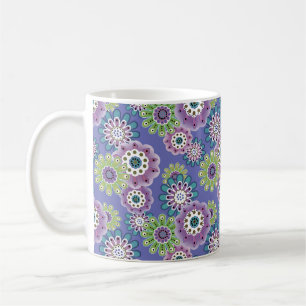 Caneca De Café Abstrato diversão flores de desenho floral escand