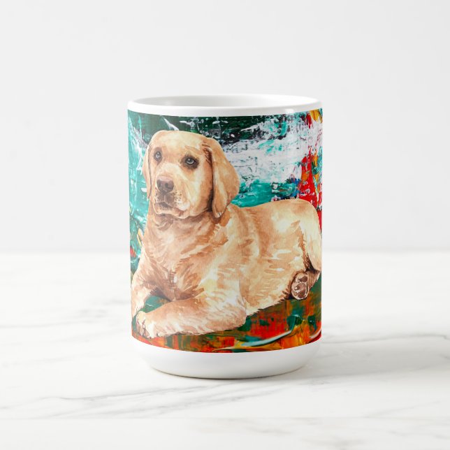 Caneca De Café Abstrato do Cachorro do Labrador Artístico (Centro)