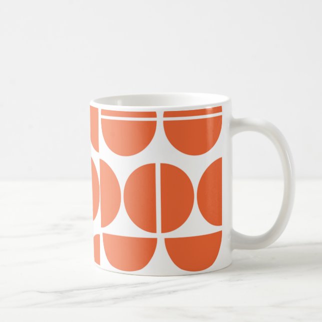 Caneca De Café abstrato do círculo laranja moderno do século médi (Direita)