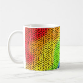 Caneca De Café Abstrato do Mosaico - Design do arco-íris -
