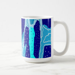Caneca De Café Abstrato do Oceano Azul Icy