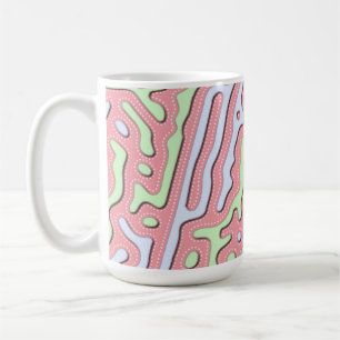 Caneca De Café Abstrato do Pastel Kawaii - Design do Gráfico Colo