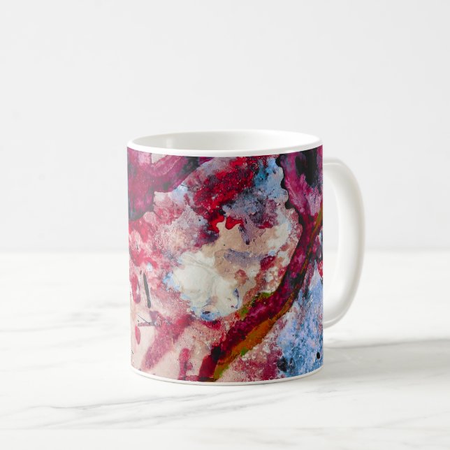 Caneca De Café Abstrato do Red Agate Crystal Geode (Frente Esquerda)