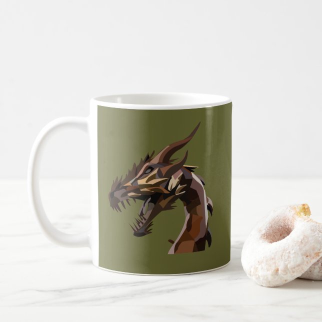 Caneca De Café Abstrato Dragon moderno (Com Donut)