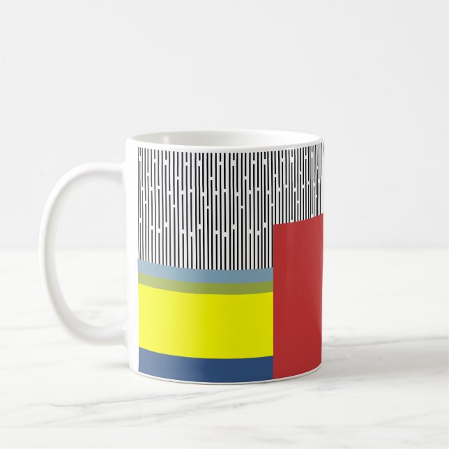 Caneca De Café Abstrato e Retângulos (Esquerda)