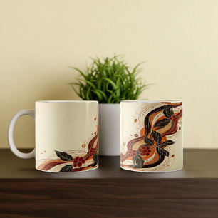 Caneca De Café Abstrato Earthy Café Design
